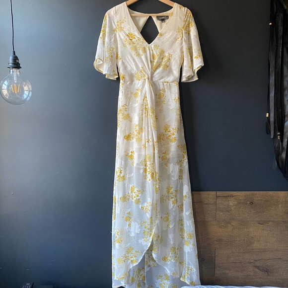 4SI3NNA Luna White and Yellow Floral Print Maxi Romper Small - Picture 5 of 16